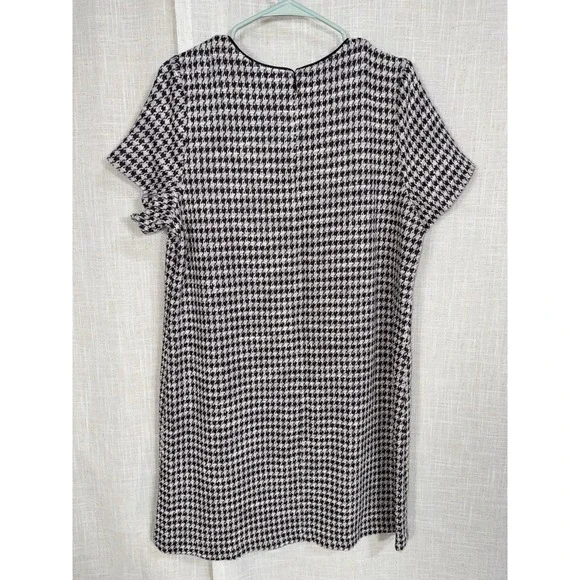 Ann Taylor Plum White Houndstooth Short Sleeve Dress Size XL Business Casual - Picture 3 of 7